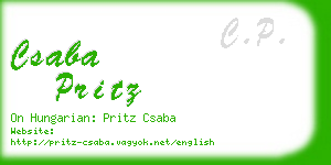 csaba pritz business card